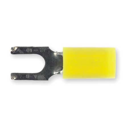 Sta Lok Terminals - STA-KON RC10-8FS Fork Terminal,Yellow,12 to 10 AWG,PK50