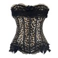 thumbnail image 1 of Sexy Satin Lace Overlay Corset Bustier Overbust Burlesque Corselet Top Bodyshaper Lingerie Showgirl Party Costume Plus Size, 1 of 3