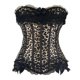 thumbnail image 1 of Sexy Satin Lace Overlay Corset Bustier Overbust Burlesque Corselet Top Bodyshaper Lingerie Showgirl Party Costume Plus Size, 1 of 3