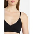 thumbnail image 4 of No Boundaries Cotton Pointelle Bralette and Thong Set, 2-Piece, Sizes XS-XXXL, 4 of 5