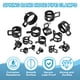 thumbnail image 4 of Abrazaderas de manguera de banda de resorte Uxcell para mangueras OD, clips de vacío de silicona para línea de combustible, manguera de aire, tubo de 18-20mm, negro, 4 of 7