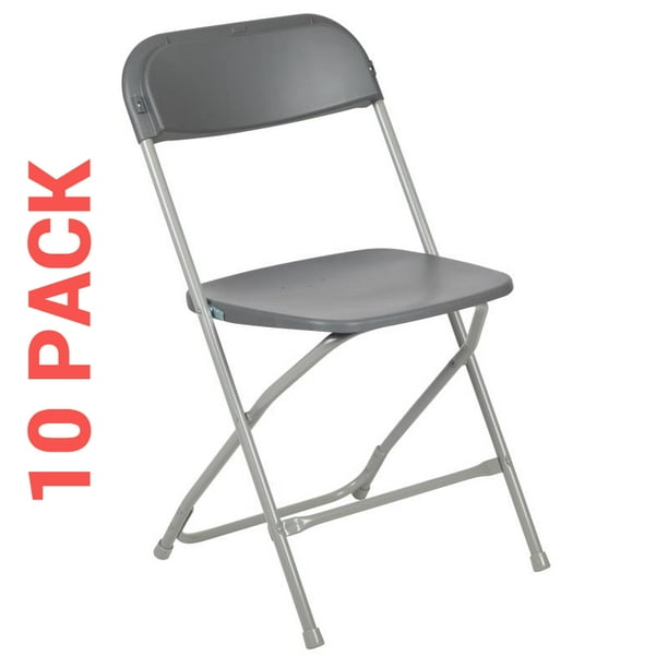 10 PACK 300 Lbs Weight Capacity Commercial Quality Gray Stackable