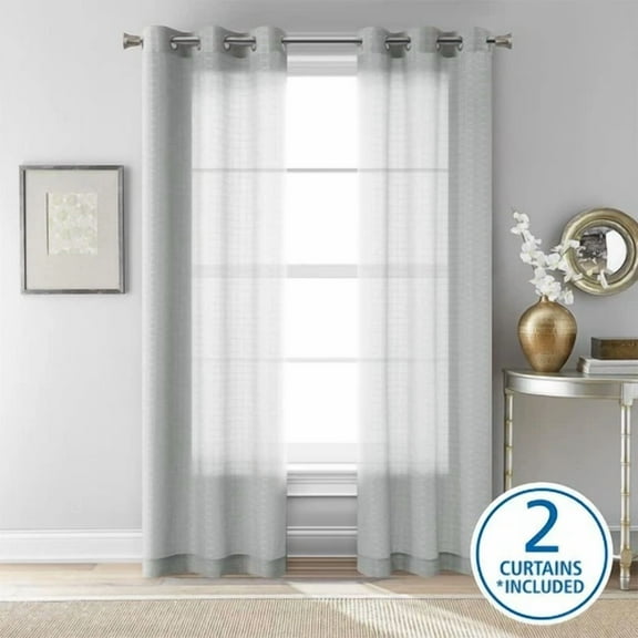 Sheer Curtain Panel Pair Soft Light Filtering Rod Pocket Style Set Of 2 Home