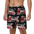 thumbnail image 2 of Fotbe Fire and Rescue Truck Men’s Swim Trunks Quick Dry Swim Shorts Board Shorts with Mesh Lining-Medium, 2 of 9