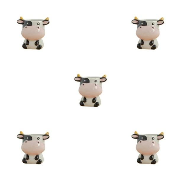 Monstrate Maceta suculenta pequeña con estilo de cerámica, maceta de animales innovadora fácil de mantener y ecológica, vaca Type2 NO2