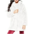 thumbnail image 1 of LSLJS Women Fashion Solid Pocket Color Jacket Plush Long Sleeves Lapel Coat, 1 of 7