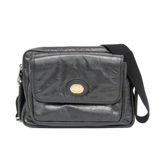 Pre-Owned Gucci Messenger Bag 574760 Women's Leather Shoulder Bag Black (Good)