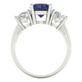 thumbnail image 4 of Three-Stone Engagement Ring for Women - 2.5ct Simulated Blue Sapphire in 14K White Gold Promise Ring, 4 of 6