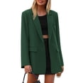 thumbnail image 1 of Blazer PRETTYGARDEN Verde Oscuro Cruzado Pequeño, 1 of 8