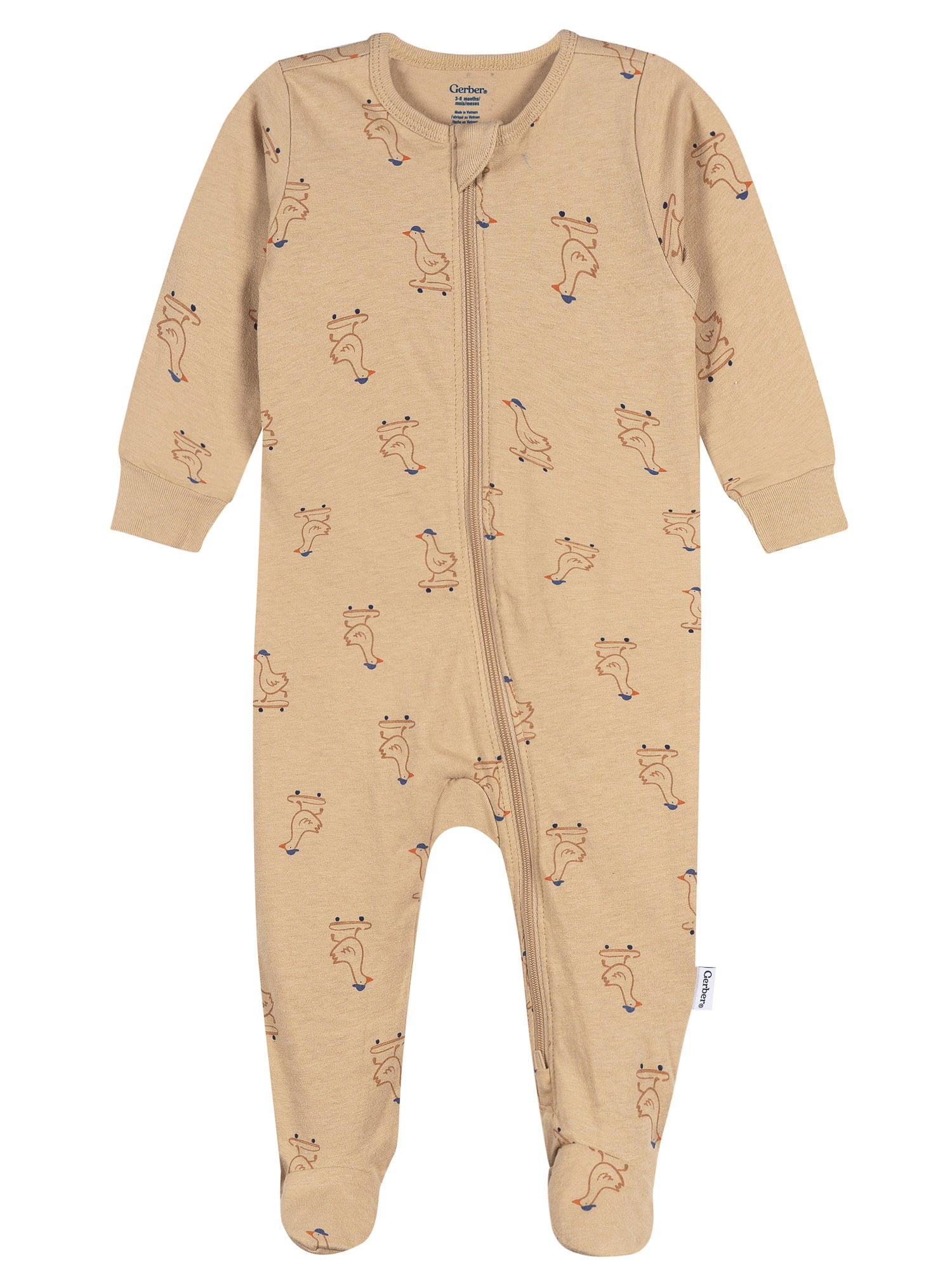 Gerber Baby Neutral Sleep N´ Play 2-Way Zipper Footed Pajamas, 4-Pack, Sizes, Newborn - 6/9 Months