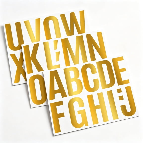 Gold Capital Letter Stickers Self Adhesive 3 Sets for DIY Decoration(4 Inch)