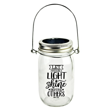 Solar Canning Jar LED Light - Automatic and Safe, Illuminates Using Solar Power, Solar Panel, LED Glow | Modern Farmhouse | Let Your light shine before others. Matt (Best Way To Use Solar Power At Home)