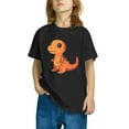thumbnail image 2 of GERsome Girls Toddlers Short Sleeve Dinosaur Graphic T Shirts, Cotton Crewneck Unisex Kids Tee Tops, Boys Clothes Outifit Sizes 3-10 Years, Black/3-4 Years, 2 of 6