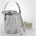 thumbnail image 7 of Sol Living Ice Bucket - Double Wall Stainless Steel - Includes Tongs and Lid - Wine & Champagne Holder - For Home, Bars, Commercial Use - Shiny Finish - White Marble, 1.6 Qt., 7 of 7