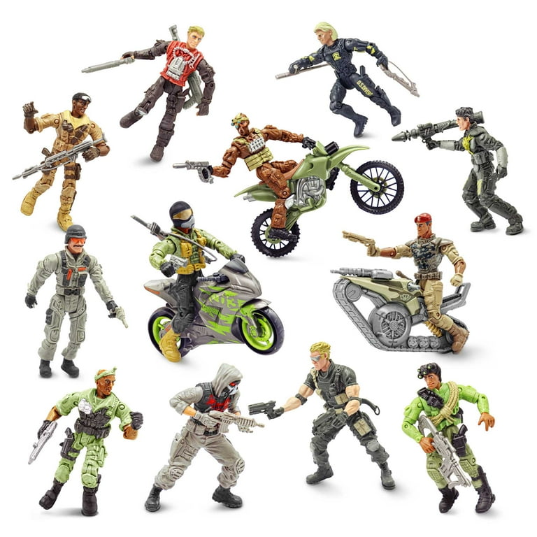 deAO Set Militaire de 56 Accessoires avec Carte, Figurines de Soldats