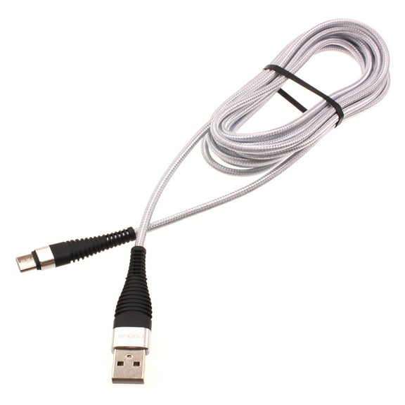 Long 10ft USB-C Cable for Motorola Edge (2021) Phone - Charger Cord Type-C Power Wire Braided Z9P Compatible With Motorola Edge (2021) Model