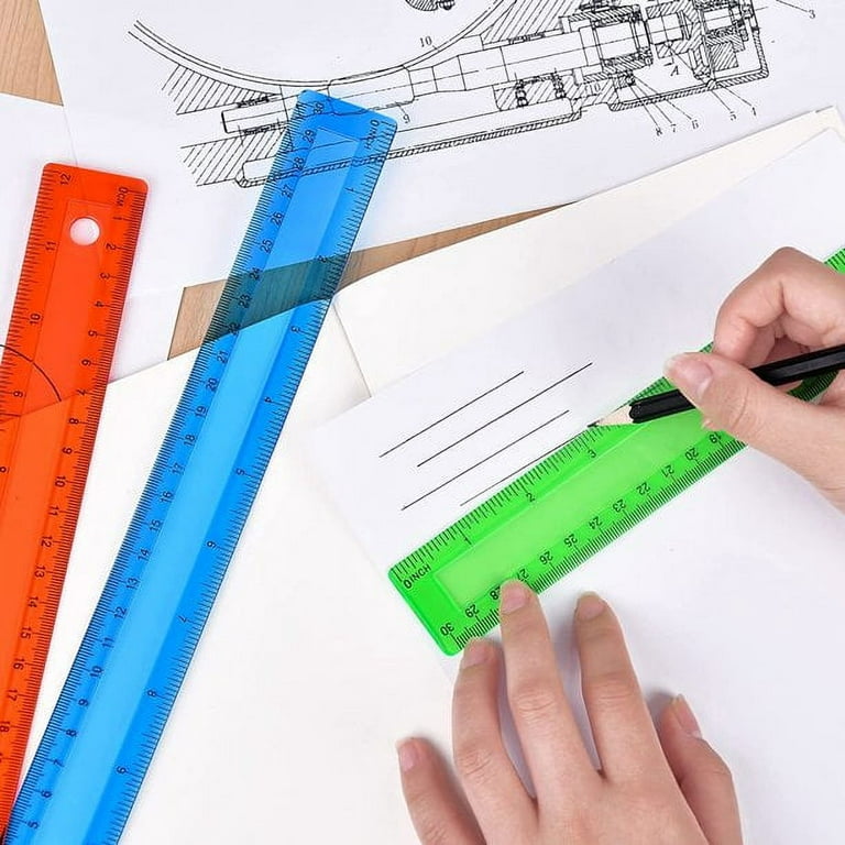 288 Wholesale 12 Inch Transparent Rulers Assorted Colors - at