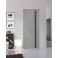thumbnail image 6 of Modern Wood Interior Pre-Hung Door with Hardware | Planum 0011 Concrete | Single Panel Frame Trims | Bathroom Bedroom Sturdy Doors-30" x 96", 6 of 6