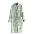 thumbnail image 2 of FDGIU Women's Long Sleeve Flannel Nightgown - Knee Length Sleepwear with Ruffle & Lace Trim, Cozy Winter Loungewear, 2 of 7