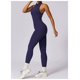 thumbnail image 5 of Mono de entrenamiento sin mangas for mujer con cremallera mameluco pantalones cortos V espalda Scrunch sexy mono de entrenamiento de una pieza, 5 of 7