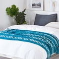 thumbnail image 6 of Bourina Fluffy Chenille Knitted Fringe Throw Blanket Lightweight Soft Cozy for Bed Sofa Chair Throw Blankets, Teal 50" x 60", 6 of 8