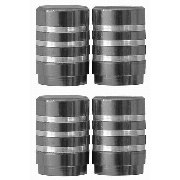 Custom Accessories 16012 Machined Aluminum Valve Caps Charcoal