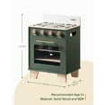 thumbnail image 5 of Robud Kids Wooden Toy Oven Kitchen Play Set Kids Pretend Playset Toy with Play Food for Kids Boys Girls Age 3+,Vintage Green, 5 of 8