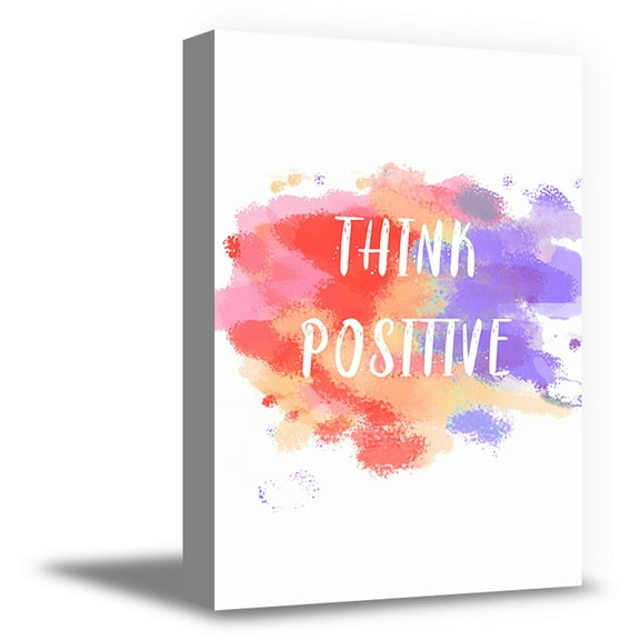 Awkward Styles Think Positive Motivational Canvas Art Positive Canvas Wall Decor for Office Inspirational Quotes Room Decor Think Positive Framed Art Inspirational Vinyl Art Motivational Quotes Art