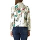 thumbnail image 3 of Blazer ajustado para mujer INSPIRE CHIC con solapa de muesca, estampado, chaqueta de traje de trabajo abierta, L Flor blanca, 3 of 7