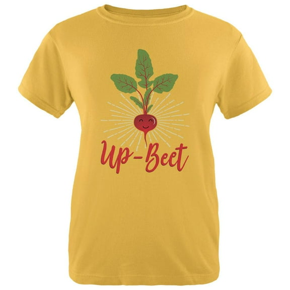 Vegetable Beet Upbeat Up-Beet Womens T Shirt Yellow SM