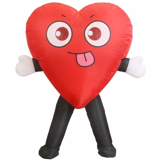 Disfraz inflable para adulto con diseño de corazón sonriente