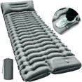 thumbnail image 1 of Camping Sleeping Pad, Ultralight Camping Mat with Pillow Built-in Foot Pump Inflatable Sleeping Pads Compact for Camping Backpacking Hiking Traveling Tent, 1 of 7