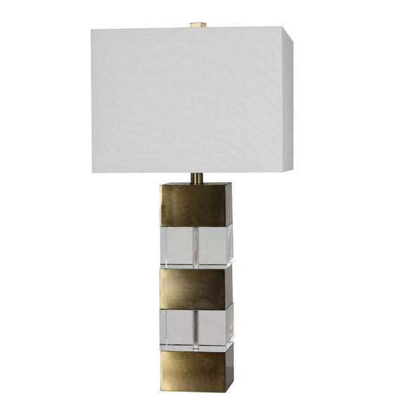 Bethel International Table Lamp Bronze Metal & Crystal