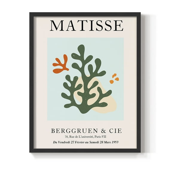 Matisse CDXCVII in Black Solid Wood Framed Print No Nail Hanging