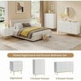 thumbnail image 7 of FURNIWAY White 25" Nightstand with 2 Drawers Gold Legs Modern Bedside Table for Bedroom, 7 of 7