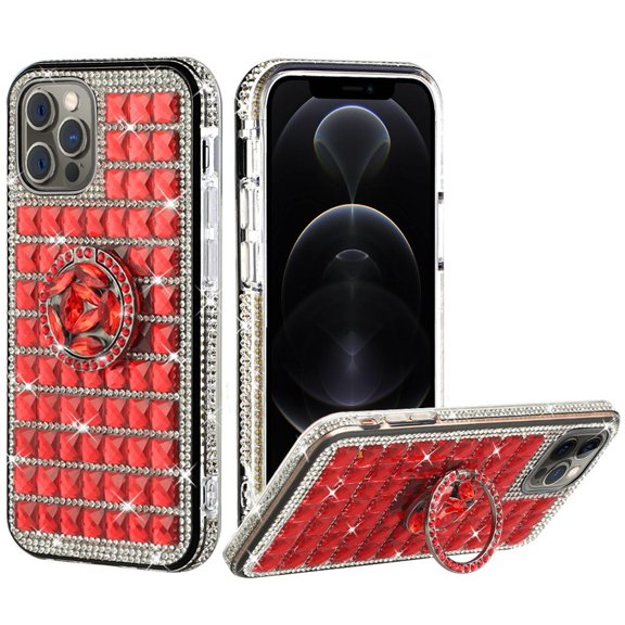 For Apple Iphone 11 Pro Max Xi6.5 Trendy Fashion Design Hybrid Case Cover - Ring Stand On Red