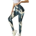 thumbnail image 2 of Gibobby Pantalones mujer Pantalones Strethcy Cintura Impresión Yoga Fitness Leggings Stretch Mujer Pantalones altos(Azul， M), 2 of 5