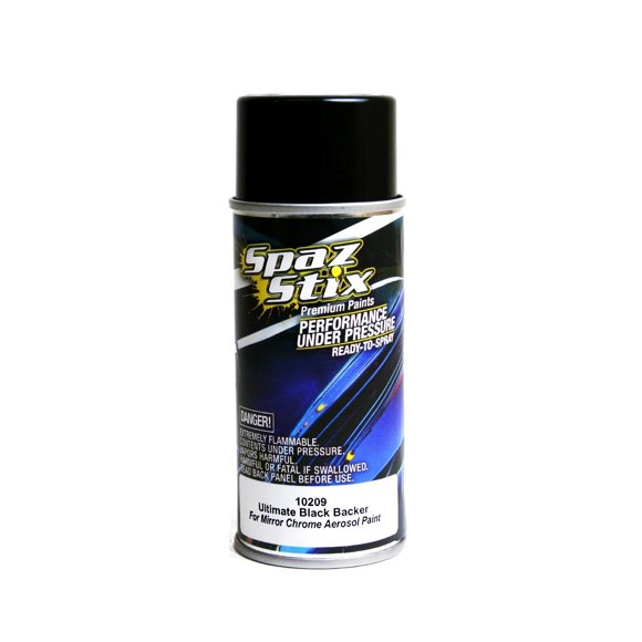 Spaz Stix Ultimate Backer pour Peinture Aérosol Miroir Chrome, Noir, Aérosol de 3,5 Onces 3,5 oz
