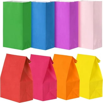 Party Favor Bags, Solid Colored Paper Bags Wrapped Treat Bags Gift
