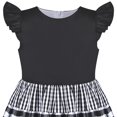 thumbnail image 5 of Sunny Fashion Girls Dress Black Gingham Plaid School Student Ruffle Cap Sleeve 5 Years, 5 of 6