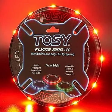 TOSY Flying Ring - 16 Million Color RGB or 12 LEDs, Super Bright, Auto Light up, Safe & Soft, Waterproof, Lightweight Frisbee, Birthday Gift, Camping & Outdoor/Indoor/Lawn Game Toy