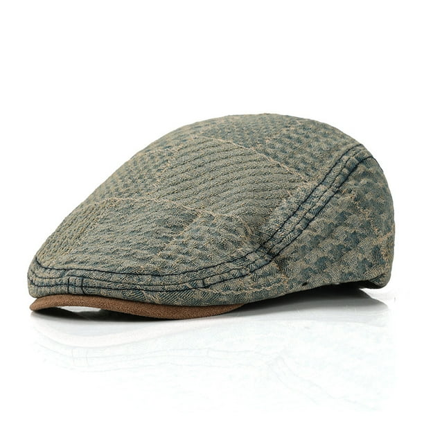 Gorra plana con estampado de pata de gallo de Ivy Gatsby Newsboy para hombre