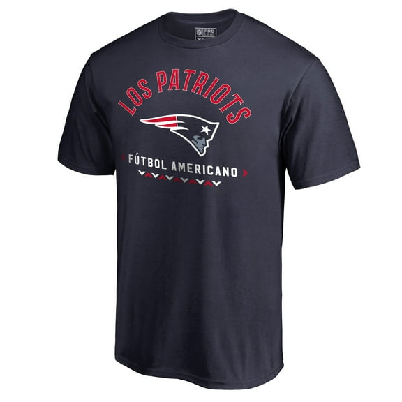 Men's Navy New England Patriots Futbol Americano T-Shirt