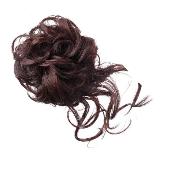 Curly Ponytail Hairpiece Clip In Claw Design For Voluminous Bun Hairstyle Dark Brown