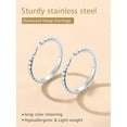 thumbnail image 5 of FindChic Sparkly Hoop Earrings for Women Stainless Steel Silver 40mm Huggie Hoops with Cubic Zirconia Hypoallergenic Earrings Birthday Mothers Day Jewelry Gifts Her Mom Wife Adults Ideas, 5 of 7