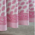 thumbnail image 6 of Taffy Pink Indian Hand Block Leaf Printed 100% Pure Cotton Round Tablecloth, Dining Tablecloth, Party Tablecloth, Gift for Her, 60" 90" 110", 6 of 8