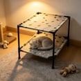 thumbnail image 4 of huayou Avocado Cartoon Print Double Tier Raised Pet Bed, Skin Friendly Washable Replacement Cover, Decoration, for Under 10kg Cat Dog Indoor Floor, 19.69x19.69x17.71 inch, Light Khaki, 4 of 6
