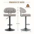 thumbnail image 4 of Hawsaiy Modern Bar Stools Set of 2, Ergonomic Double-Layer Upholstered Bar Stools with Back, Adjustable Swivel Barstools for Kitchen Island, Gray, 4 of 11