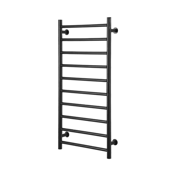 10-Bar Towel Warmer Rack Black - Wall Mounted Heated Towel Rack for Bathroom, 33lbs Capacity, Digital Timer, Rapid Heating, Stainless Steel
