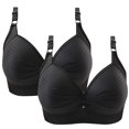 thumbnail image 1 of SDNall 2PCS Womans Fashion Plus Size Wire Free Comfortable Push Up Hollow Out Bra Underwear, 1 of 9